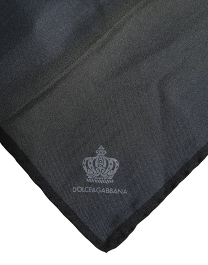 Dolce &amp; Gabbana Blue DG Crown Silk Square Men Foulard Scarf