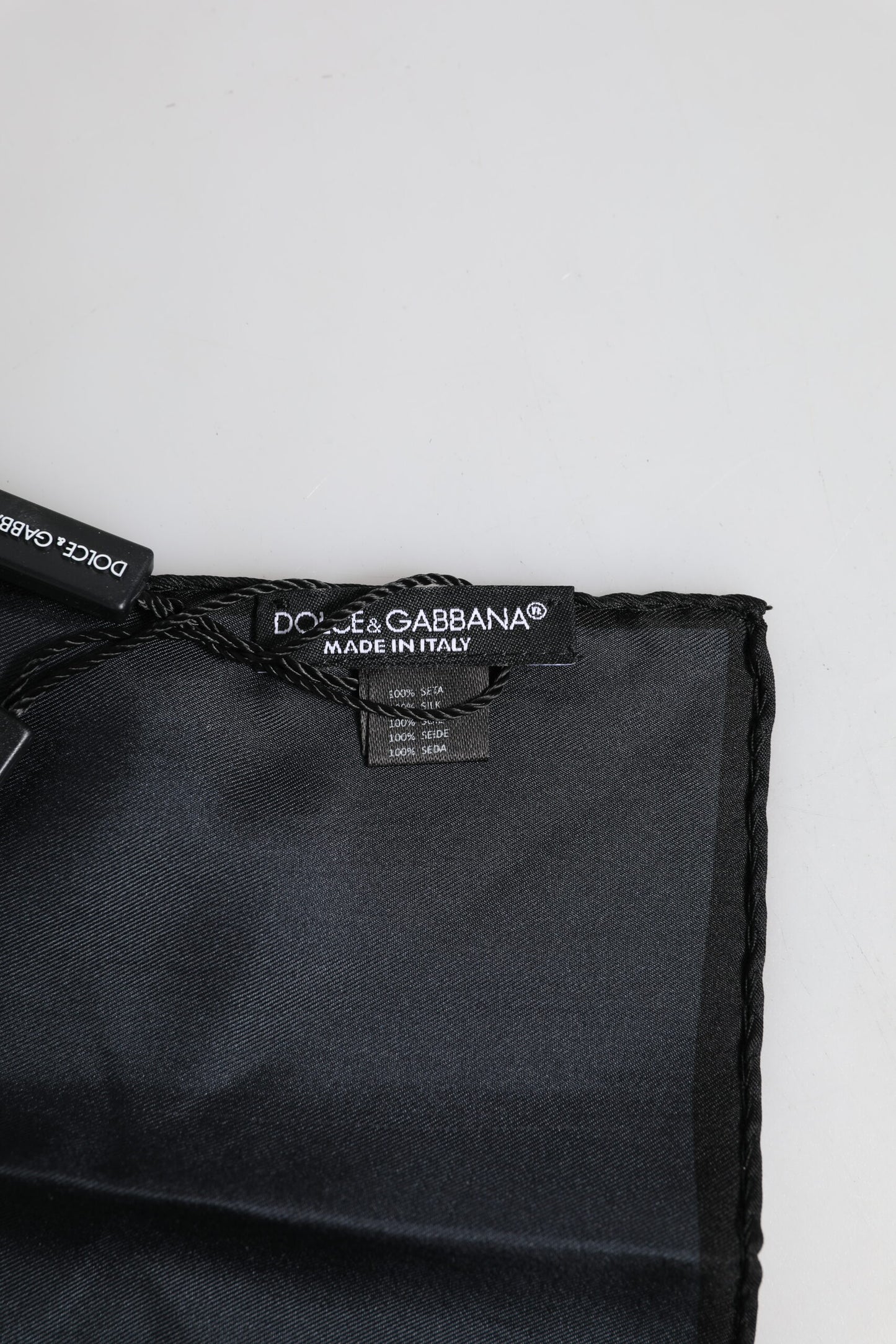 Dolce &amp; Gabbana Blue DG Crown Silk Square Men Foulard Scarf