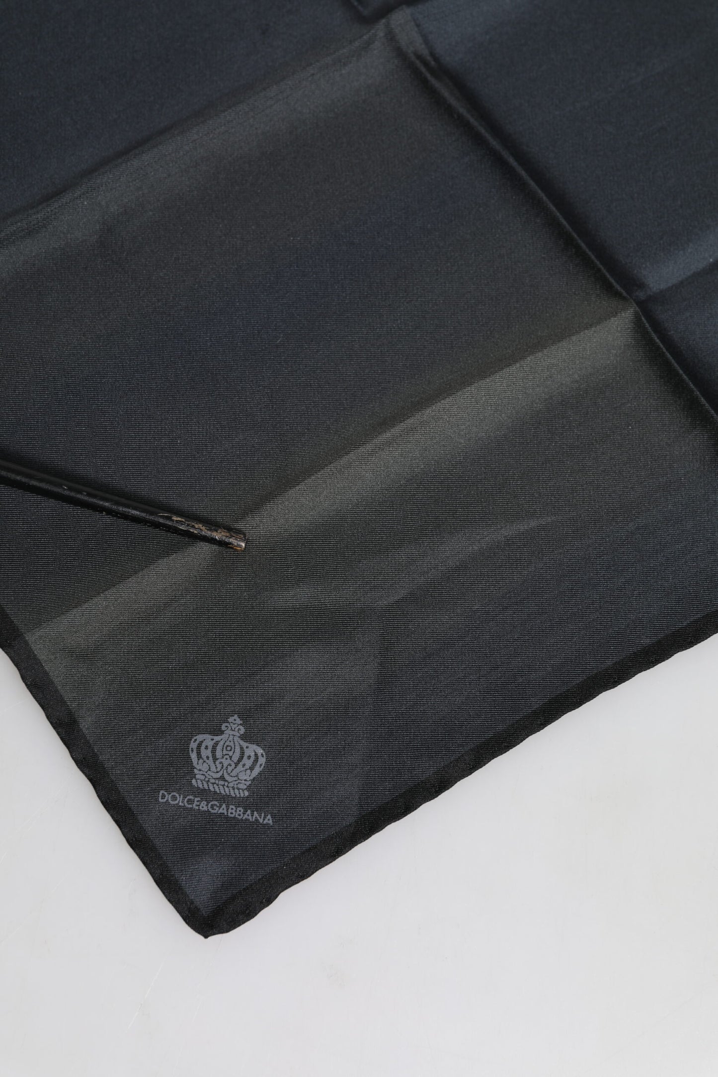 Dolce &amp; Gabbana Blue DG Crown Silk Square Men Foulard Scarf