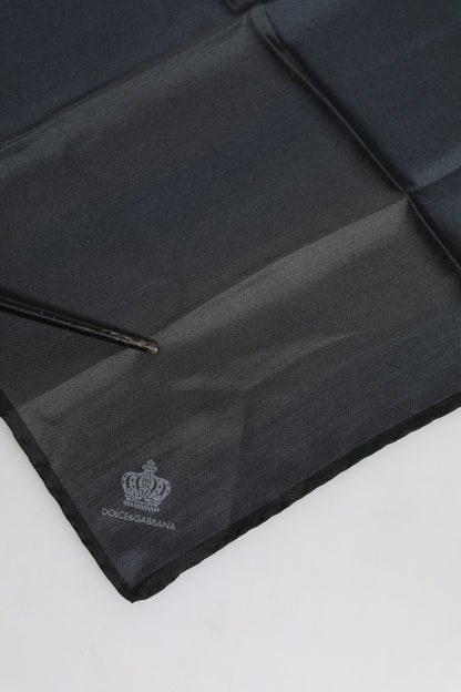 Dolce &amp; Gabbana Blue DG Crown Silk Square Men Foulard Scarf