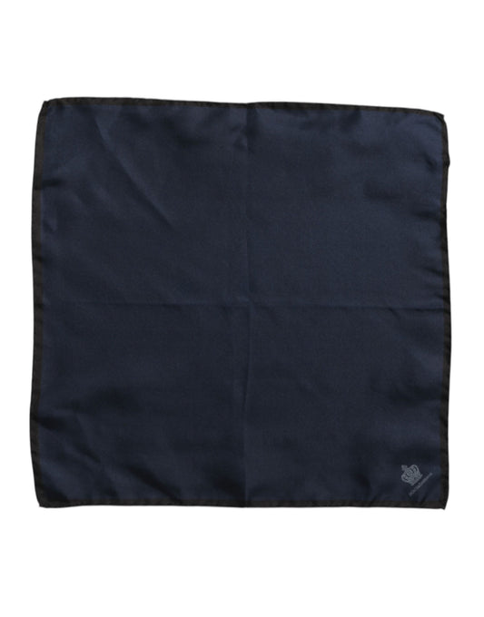 Foulard carré en soie bleu DG Crown pour homme Dolce &amp; Gabbana