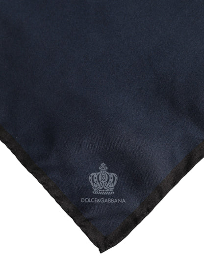 Foulard carré en soie bleu DG Crown pour homme Dolce &amp; Gabbana