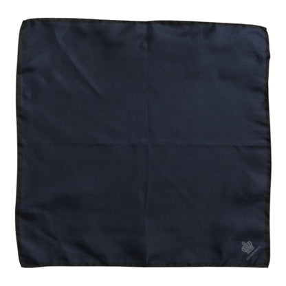 Dolce &amp; Gabbana Blue DG Crown Silk Square Men Foulard Scarf