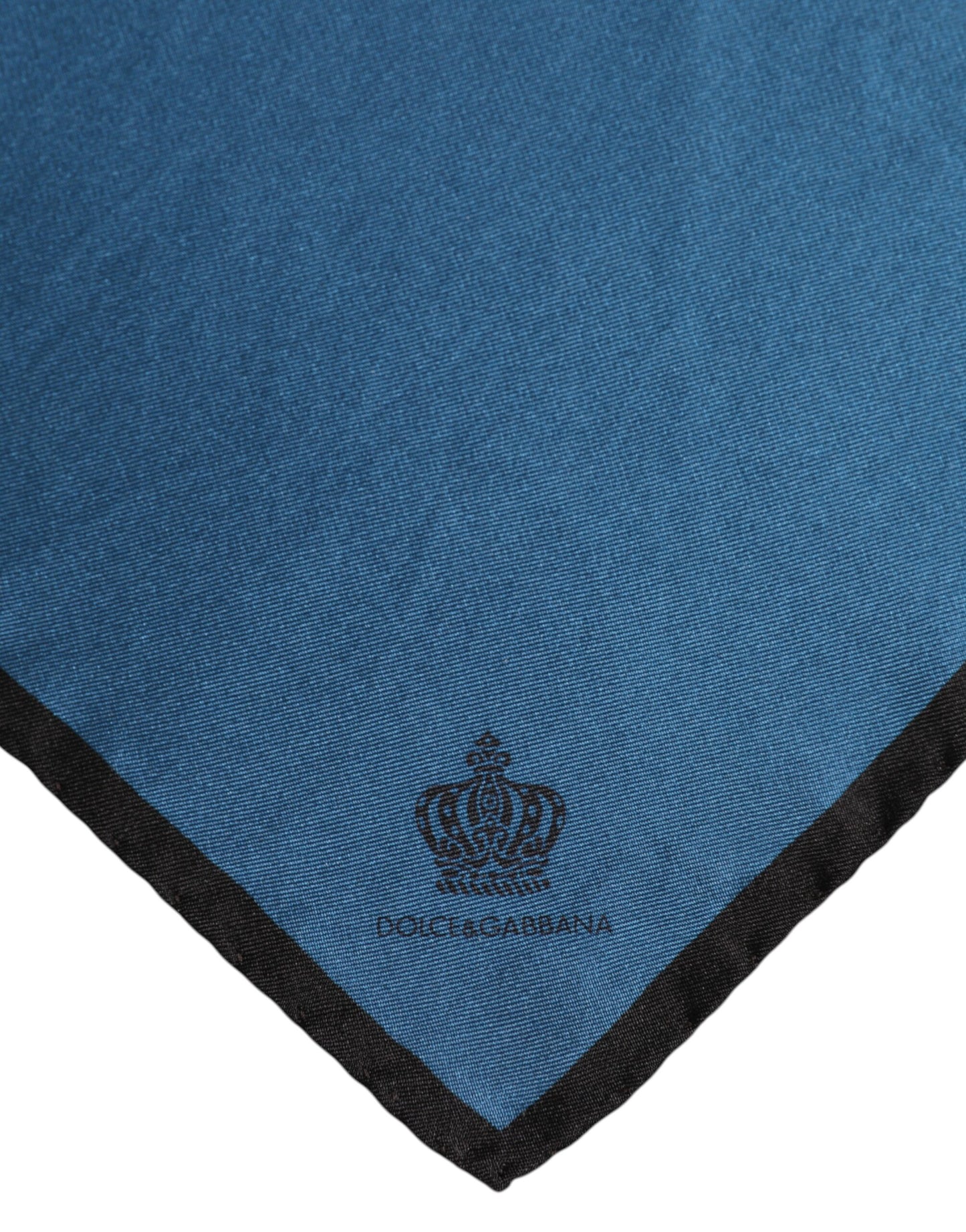 Dolce &amp; Gabbana Blue DG Crown Silk Square Men Foulard Scarf