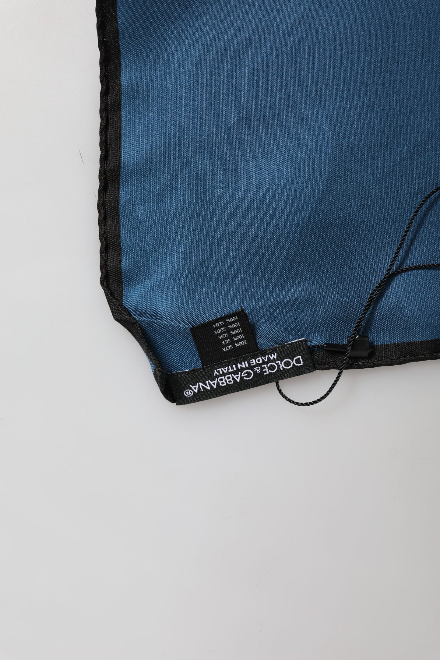 Dolce &amp; Gabbana Blue DG Crown Silk Square Men Foulard Scarf