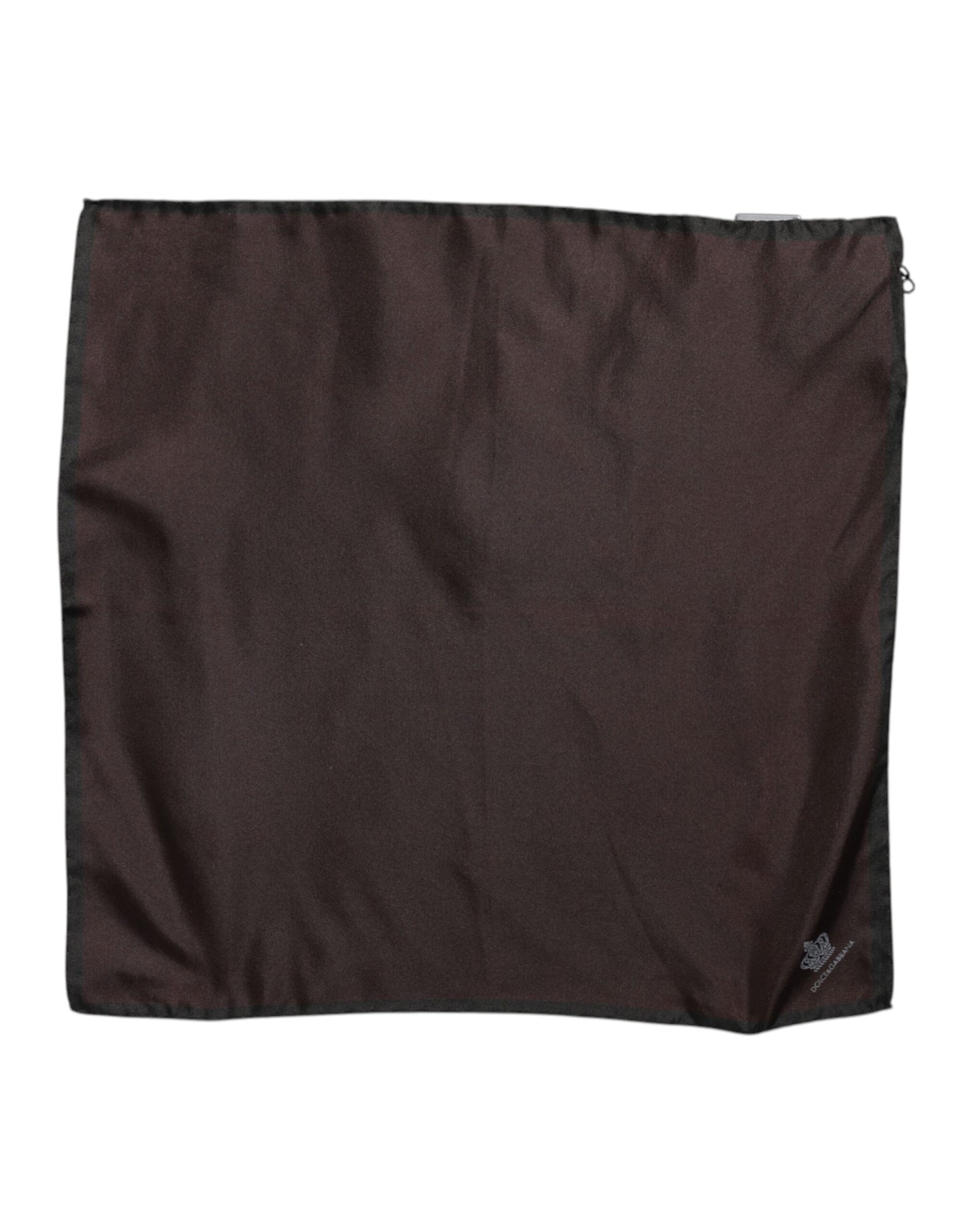Dolce &amp; Gabbana Brown DG Crown Silk Square Men Foulard Scarf