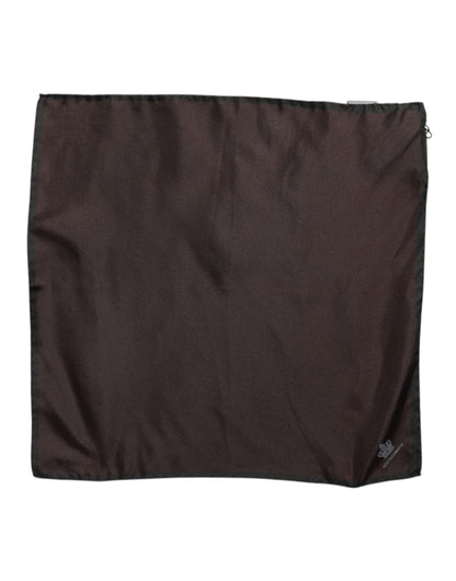 Dolce &amp; Gabbana Brown DG Crown Silk Square Men Foulard Scarf