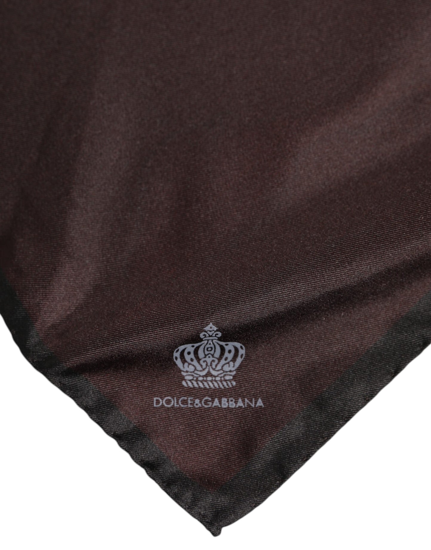Dolce &amp; Gabbana Brown DG Crown Silk Square Men Foulard Scarf