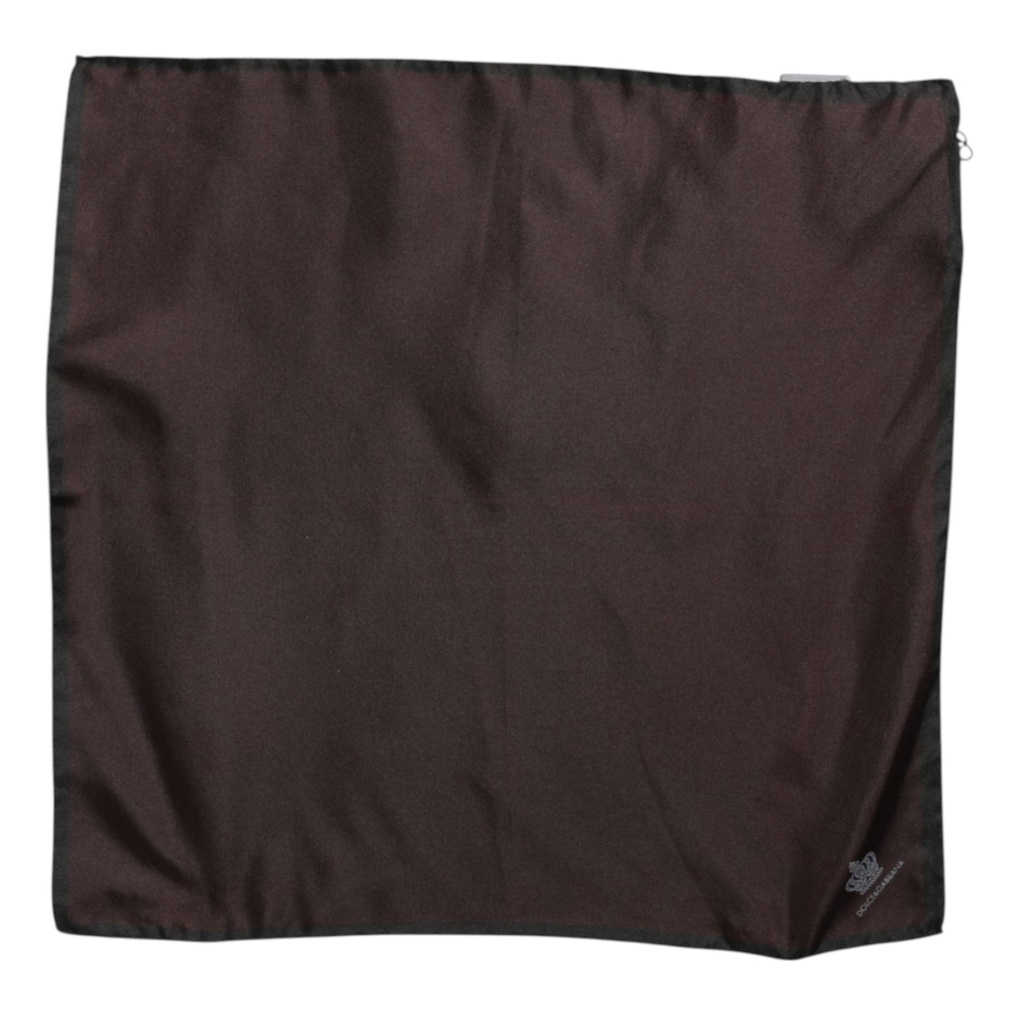 Dolce &amp; Gabbana Brown DG Crown Silk Square Men Foulard Scarf