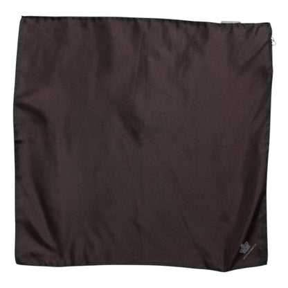 Dolce &amp; Gabbana Brown DG Crown Silk Square Men Foulard Scarf