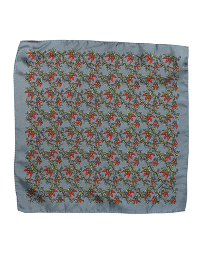 Dolce &amp; Gabbana Gray Chilis Silk Square Men Foulard Scarf