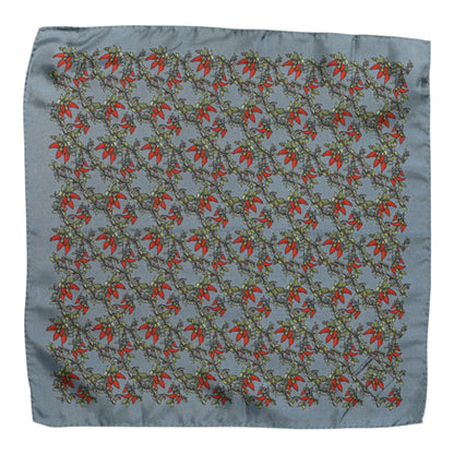 Dolce &amp; Gabbana Gray Chilis Silk Square Men Foulard Scarf