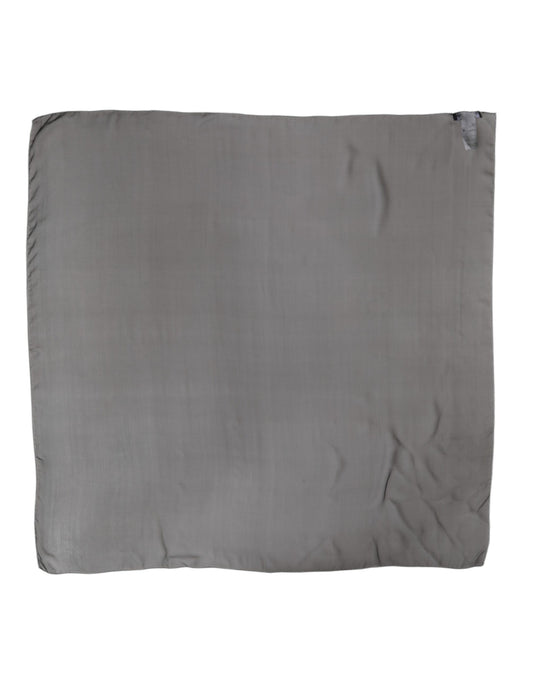 Dolce &amp; Gabbana Gray Black Silk Square Women Foulard Scarf