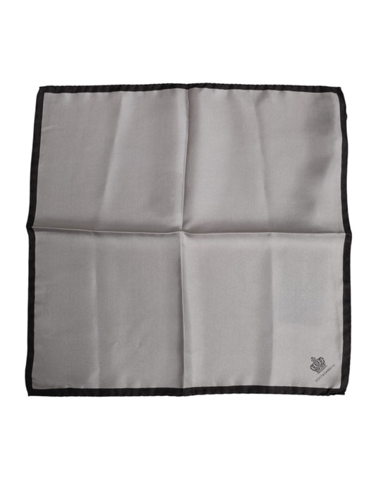 Dolce &amp; Gabbana Gray DG Crown Silk Square Men Foulard Scarf
