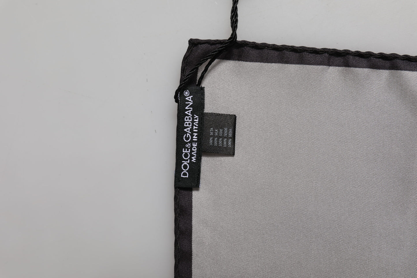 Dolce &amp; Gabbana Gray DG Crown Silk Square Men Foulard Scarf