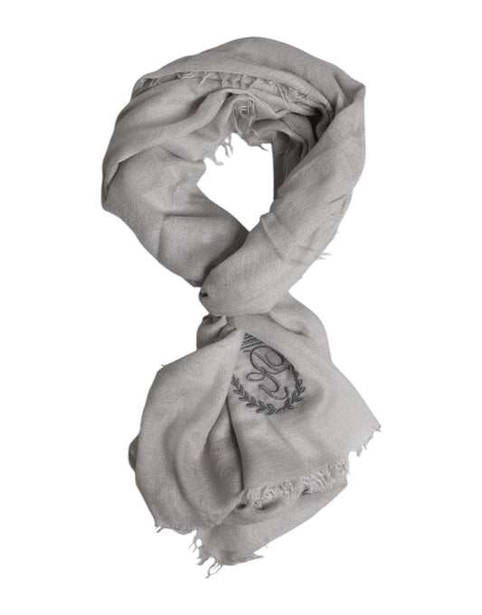 Dolce &amp; Gabbana Gray DG Crown Neck Warmer Wrap Shawl Scarf