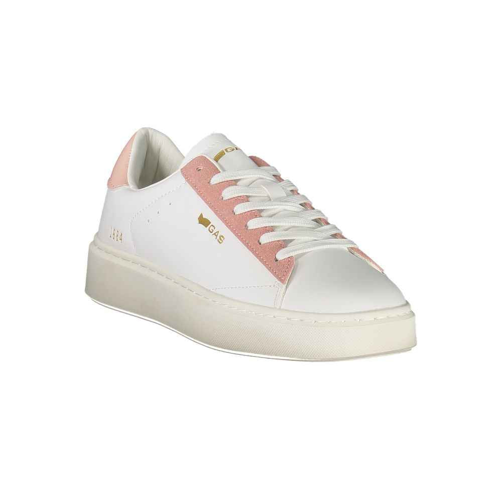 Gas Leonard Mix Sneakers Polyester – White/Pink Accents