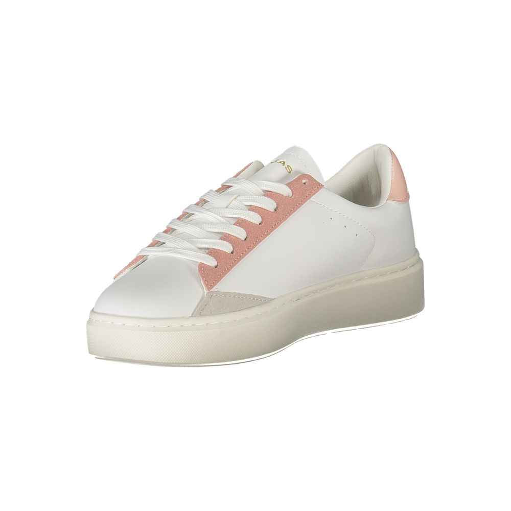 Gas Leonard Mix Sneakers Polyester – White/Pink Accents