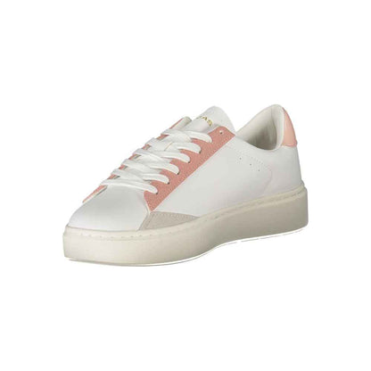 Gas Leonard Mix Sneakers Polyester – White/Pink Accents