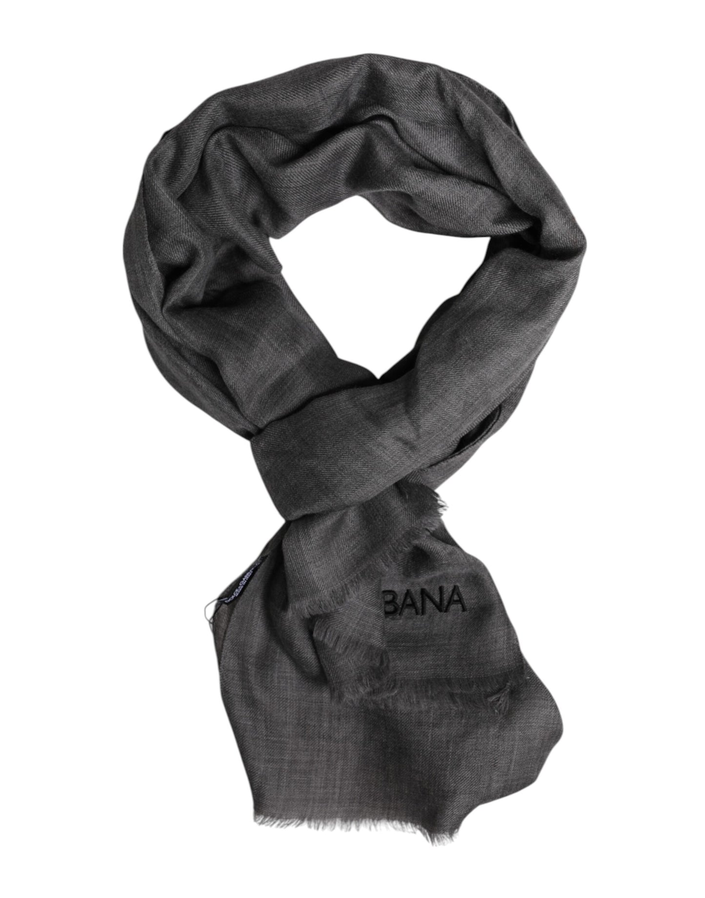 Dolce &amp; Gabbana Gray Logo Print Neck Warmer Wrap Shawl Scarf