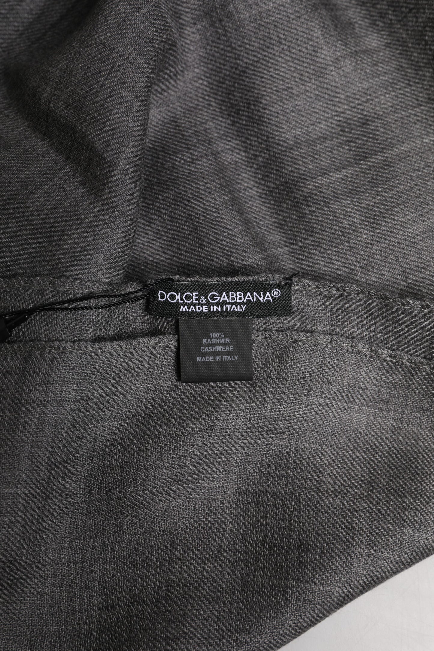 Dolce &amp; Gabbana Gray Logo Print Neck Warmer Wrap Shawl Scarf