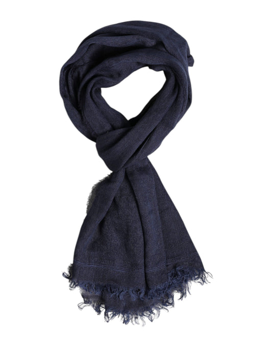 Dolce &amp; Gabbana Dark Blue Neck Warmer Wrap Men Shawl Scarf