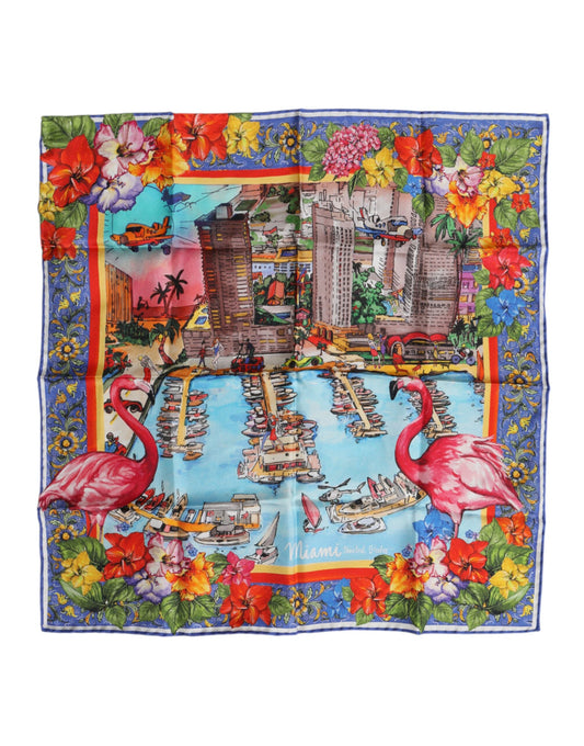 Dolce &amp; Gabbana Multicolor Graphic Print Square Foulard Scarf