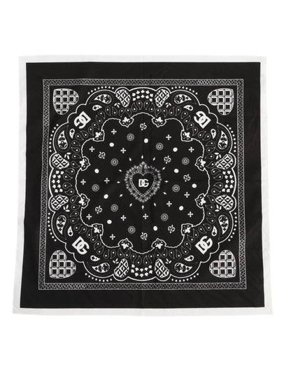 Foulard carré bandana noir et blanc Dolce &amp; Gabbana pour homme
