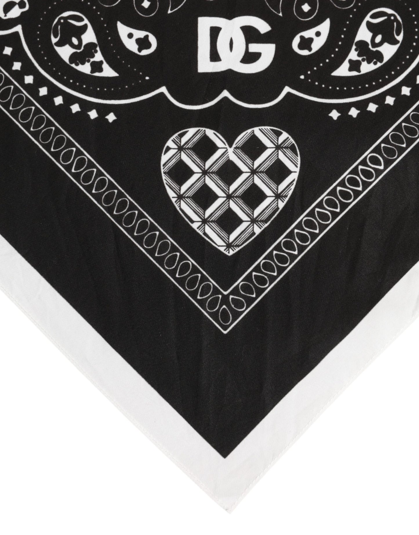 Foulard carré bandana noir et blanc Dolce &amp; Gabbana pour homme