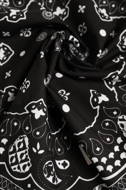 Foulard carré bandana noir et blanc Dolce &amp; Gabbana pour homme