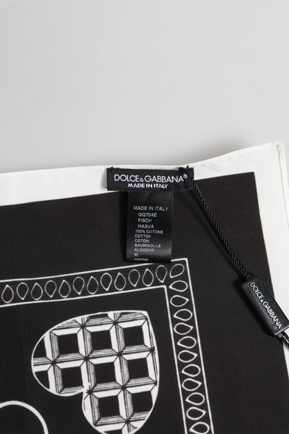 Foulard carré bandana noir et blanc Dolce &amp; Gabbana pour homme