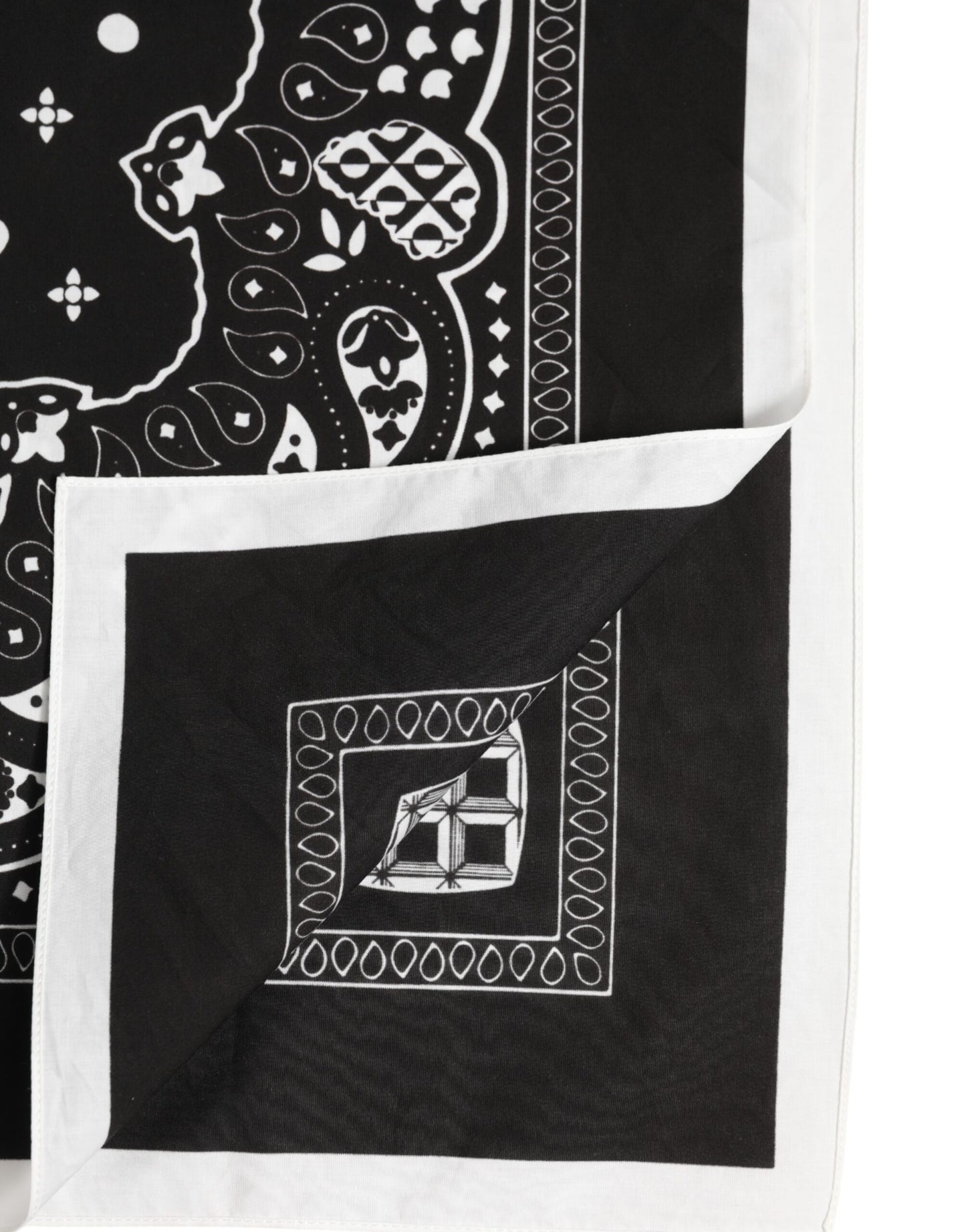 Foulard carré bandana noir et blanc Dolce &amp; Gabbana pour homme