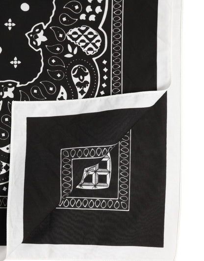 Foulard carré bandana noir et blanc Dolce &amp; Gabbana pour homme