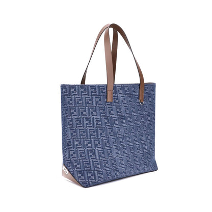 Sac fourre-tout en denim brodé Fendi