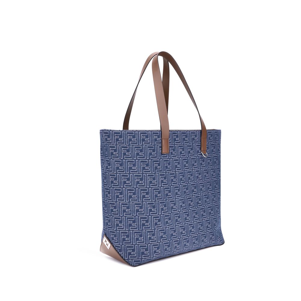 Sac fourre-tout en denim brodé Fendi
