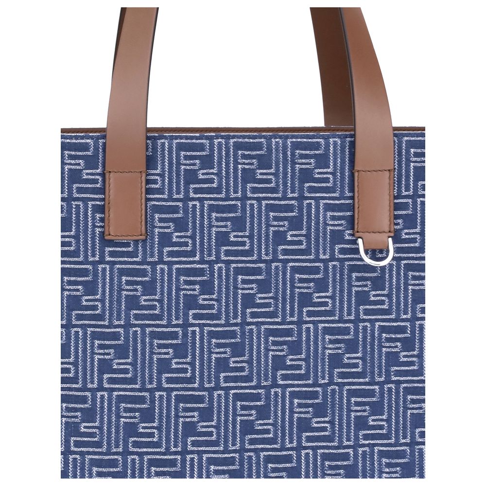 Sac fourre-tout en denim brodé Fendi