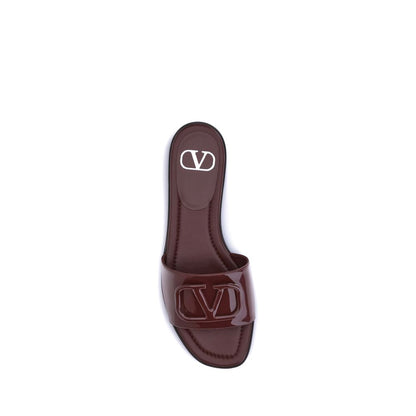 Valentino Garavani Sandales à glissière en cuir verni VLogo