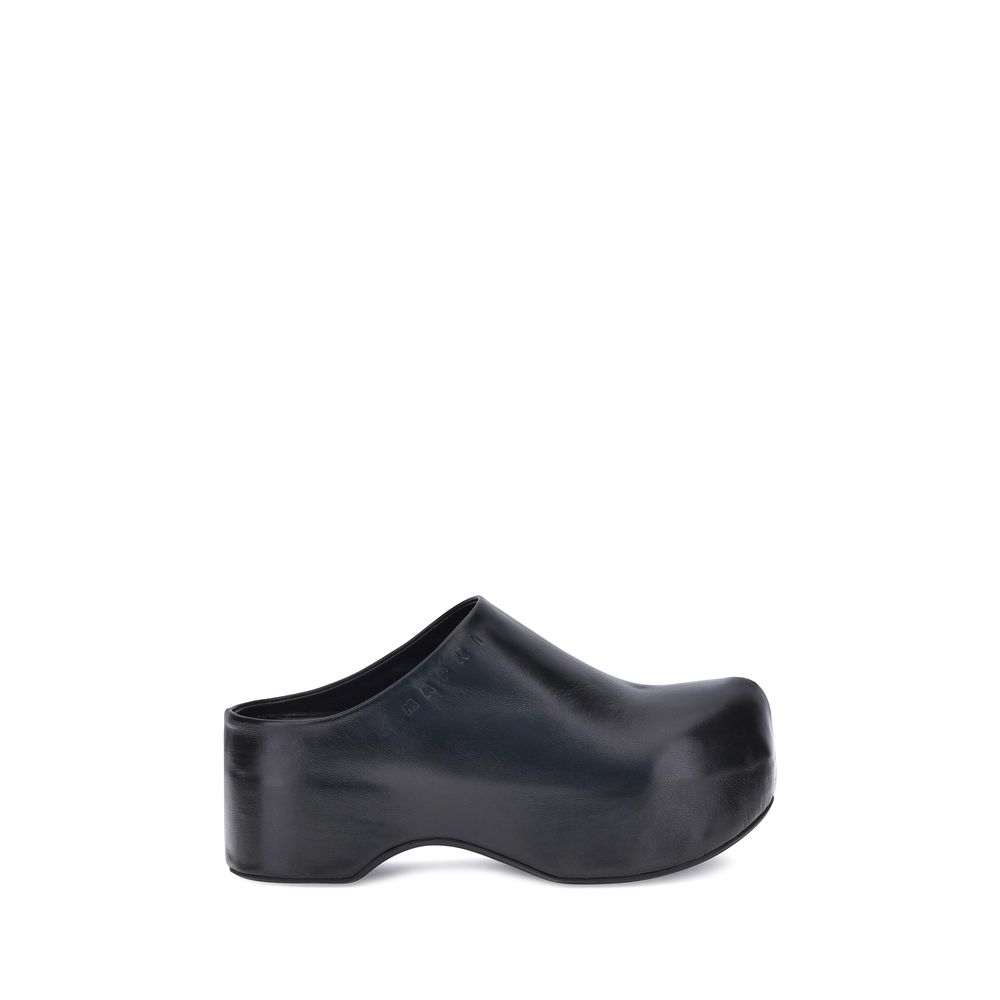 Marni Premium Leather Mules Platform Wedge Classic Slip On