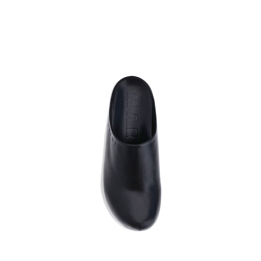 Marni Premium Leather Mules Platform Wedge Classic Slip On