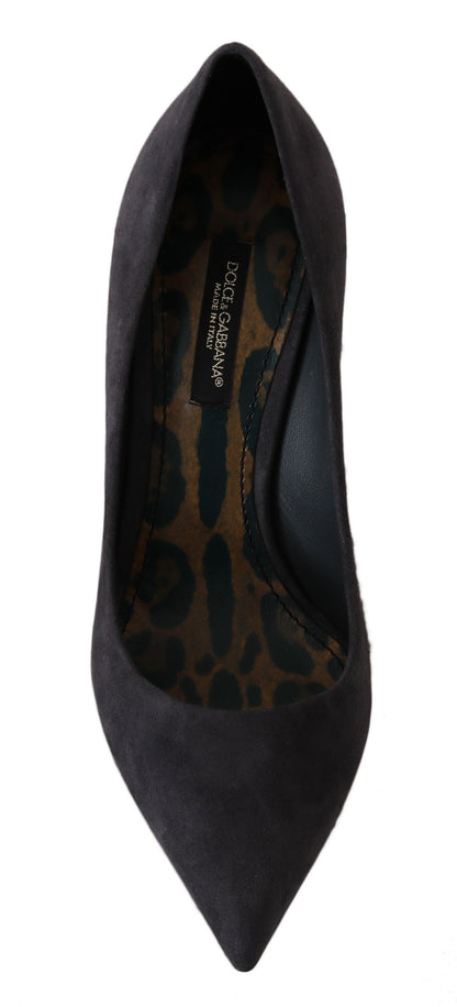 Escarpins à talons aiguilles élégants en daim gris Dolce &amp; Gabbana