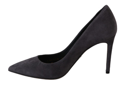 Escarpins à talons aiguilles élégants en daim gris Dolce &amp; Gabbana