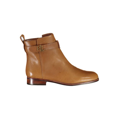 Ralph Lauren Brown Leather Women Boot by Ralph Lauren