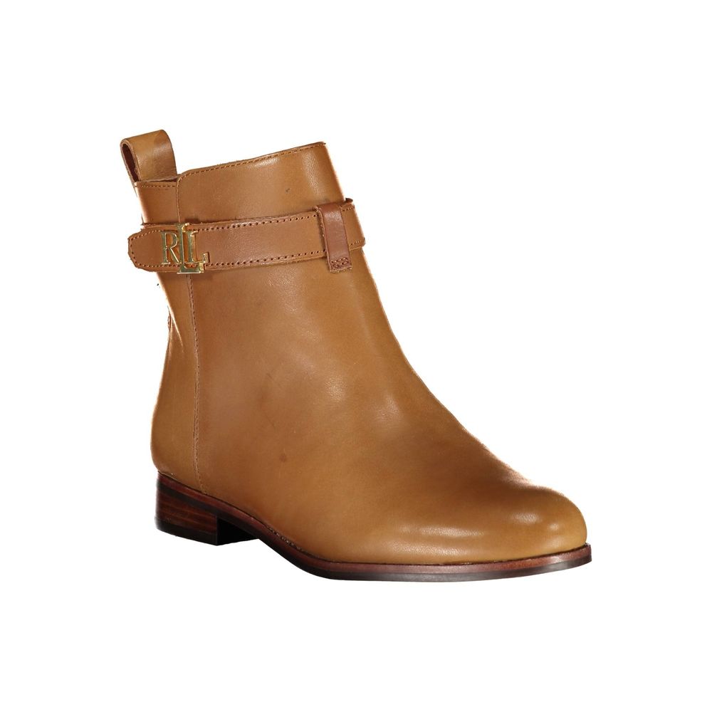 Ralph Lauren Brown Leather Women Boot by Ralph Lauren