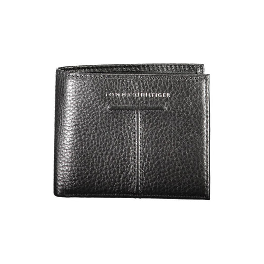 Portefeuille en cuir noir Tommy Hilfiger