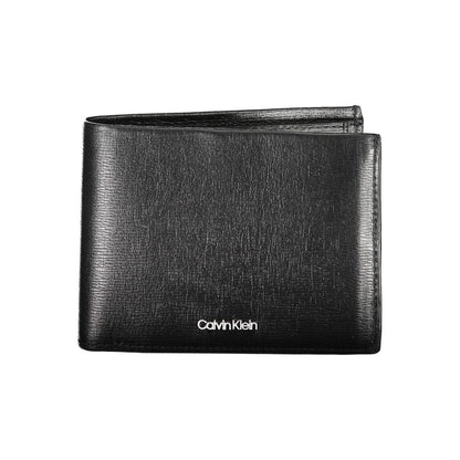 Portefeuille en cuir noir Calvin Klein