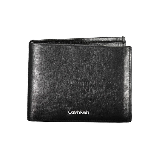 Portefeuille en cuir noir Calvin Klein