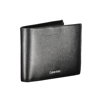 Portefeuille en cuir noir Calvin Klein