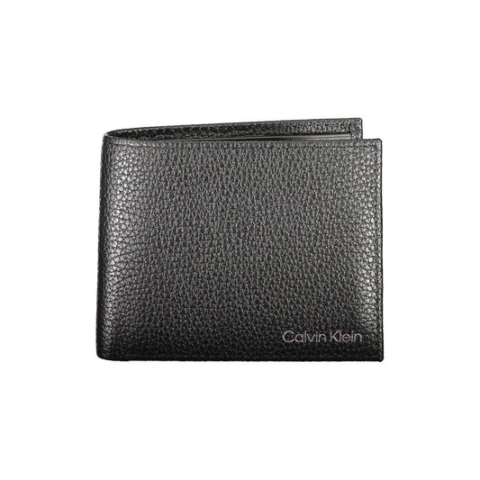 Portefeuille en cuir noir Calvin Klein