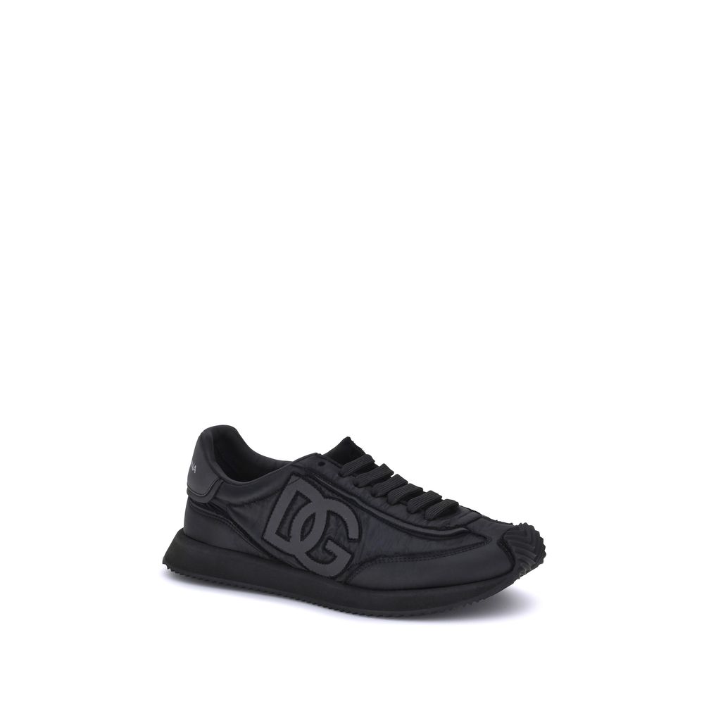 Dolce & Gabbana Sneakers Suede Inlays Monogram Black