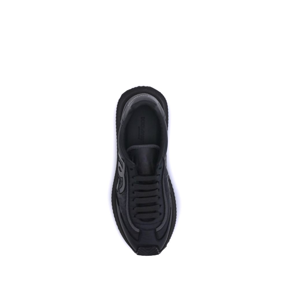 Dolce & Gabbana Sneakers Suede Inlays Monogram Black
